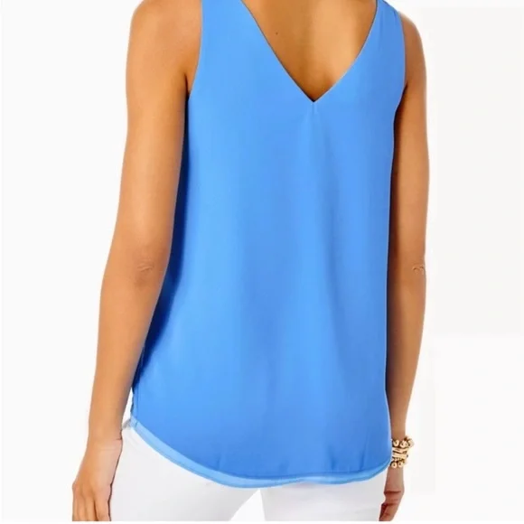 Lilly Pulitzer Blue Reversible Florin Tank XL EUC - Picture 2 of 8